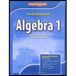 Algebra 1 Study Notebook, Ccss - 12th Edition - by McGraw-Hill Glencoe - ISBN 9780076602872