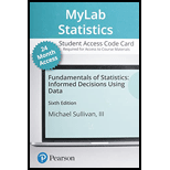 FUNDAMENTALS OF STAT.-MYLAB STAT.+ETEXT - 6th Edition - by Sullivan - ISBN 9780136807445