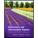 Elementary and Intermediate Algebra: Graphs and Models - 4th Edition - by BITTINGER,  Marvin L., Ellenbogen,  David, Johnson,  Barbara - ISBN 9780321726346