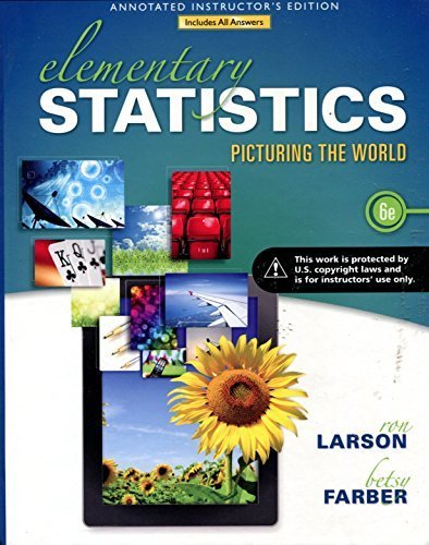 Elementary Statistics Picturing The World 7th Edition Textbook Solutions Bartle