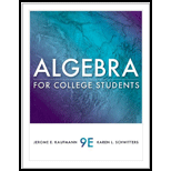 Algebra for College Students - 9th Edition - by KAUFMANN,  Jerome E., Karen L. Schwitters - ISBN 9780538733540