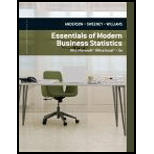 Essentials of Modern Business Statistics with Microsoft Excel - 5th Edition - by David R. Anderson, Dennis J. Sweeney, Thomas A. Williams - ISBN 9780840062383