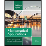 Mathematical Applications for the Management, Life, and Social Sciences - 10th Edition - by HARSHBARGER, Ronald J./ - ISBN 9781133106234