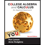 Student Solutions Manual For Larson/hodgkins' College Algebra And Calculus: An Applied Approach, 2nd - 2nd Edition - by Ron Larson - ISBN 9781133108603