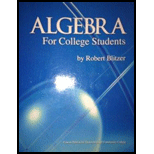 ALGEBRA FOR COLLEGE STUDENTS - 1st Edition - by Blitzer - ISBN 9781256720010