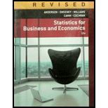 Statistics for Business & Economics, Revised (MindTap Course List) - 12th Edition - by David R. Anderson, Dennis J. Sweeney, Thomas A. Williams, Jeffrey D. Camm, James J. Cochran - ISBN 9781285846323