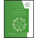 Student Solutions Manual for Gallian's Contemporary Abstract Algebra, 9th - 9th Edition - by Gallian, Joseph - ISBN 9781305657977