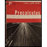 Precalculus - 7th Edition - by James Stewart, Lothar Redlin, Saleem Watson - ISBN 9781305761049