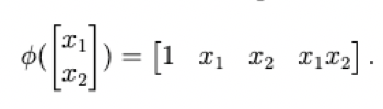 1
2
= [1
X₁ X₂ X1X₂].
T2