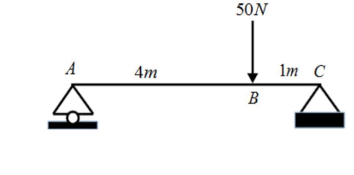 50N
A
4m
1т C
B
