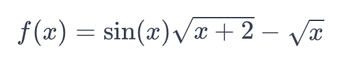 f(x) = sin(x)√√x + 2-√√x