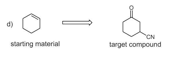 d)
&
CN
starting material
target compound