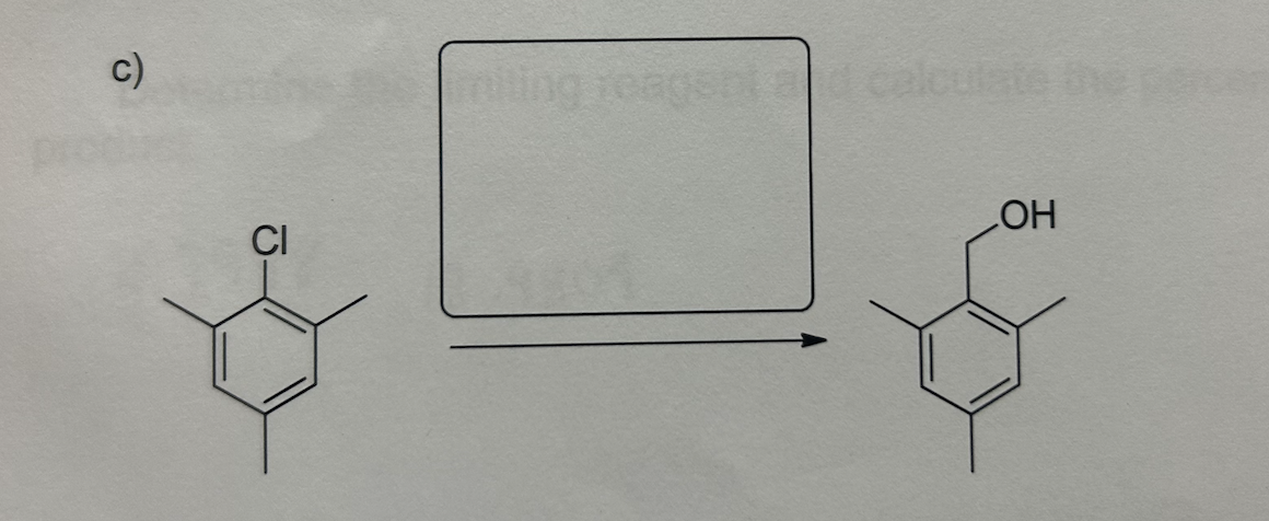 C)
CI
agent and calculate the perc
ОН