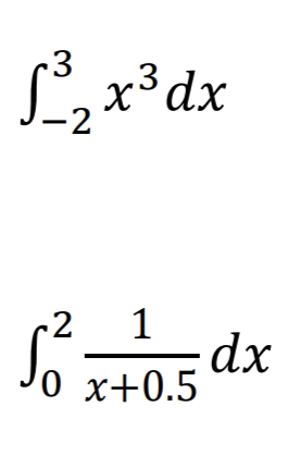 √³₂x³dx
-2
-2
1
0 x+0.5
dx