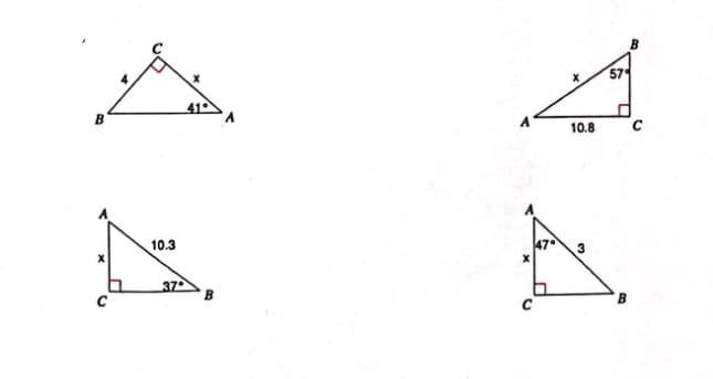 B
X
10.3
37
41°
B
A
10.8
3
57
с