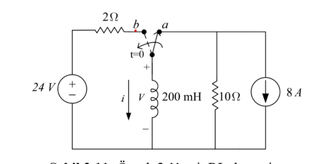 a
24 V
+
8 A
V
200 mH
10N
