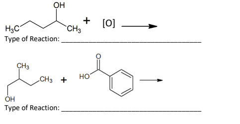 OH
H3C
Type of Reaction:
CH3
CH3
CH3 +
OH
Type of Reaction:
+ [0]
НО