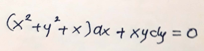 2
(x² + y² + x) dx + xycy = 0