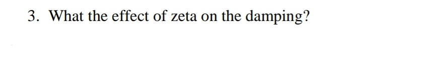 3. What the effect of zeta on the damping?
