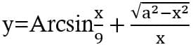 Va2 -x2
y=Arcsin +
6.
X
