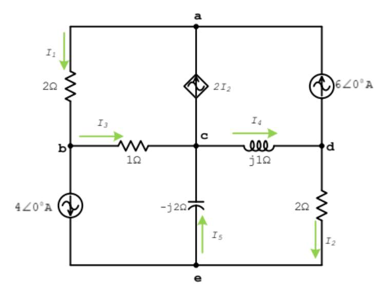 a
I1
620°A
V.0790
212
20
I4
I3
ell
ji2
b
10
20
420°A
-j207
Is
I2
e
