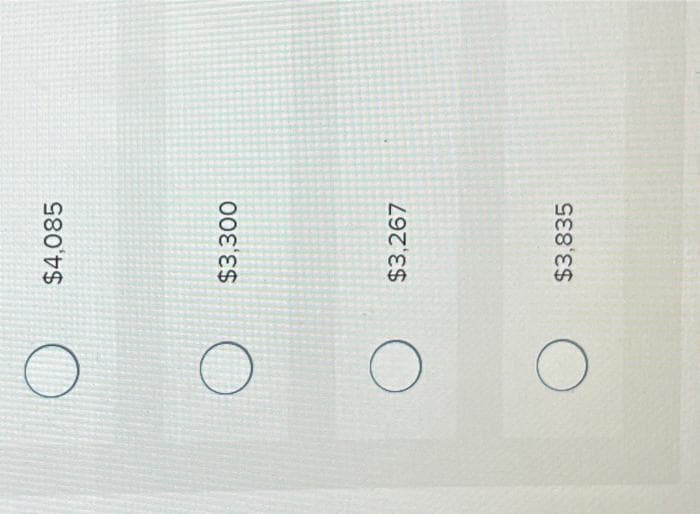 O
O
O
$4,085
$3,300
$3,267
$3,835