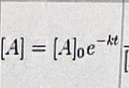 (A] = [A]oe¯
