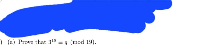 ) (a) Prove that 318 = q (mod 19).