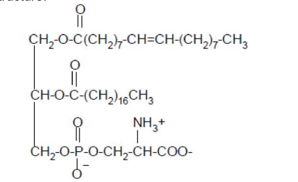 CH,0-C(CH,),CH=CH-(CH,),-CH3
CH-O-C-(CH,)16CH3
NH,+
CH,-0-P-O-CH,-CH-COO-
