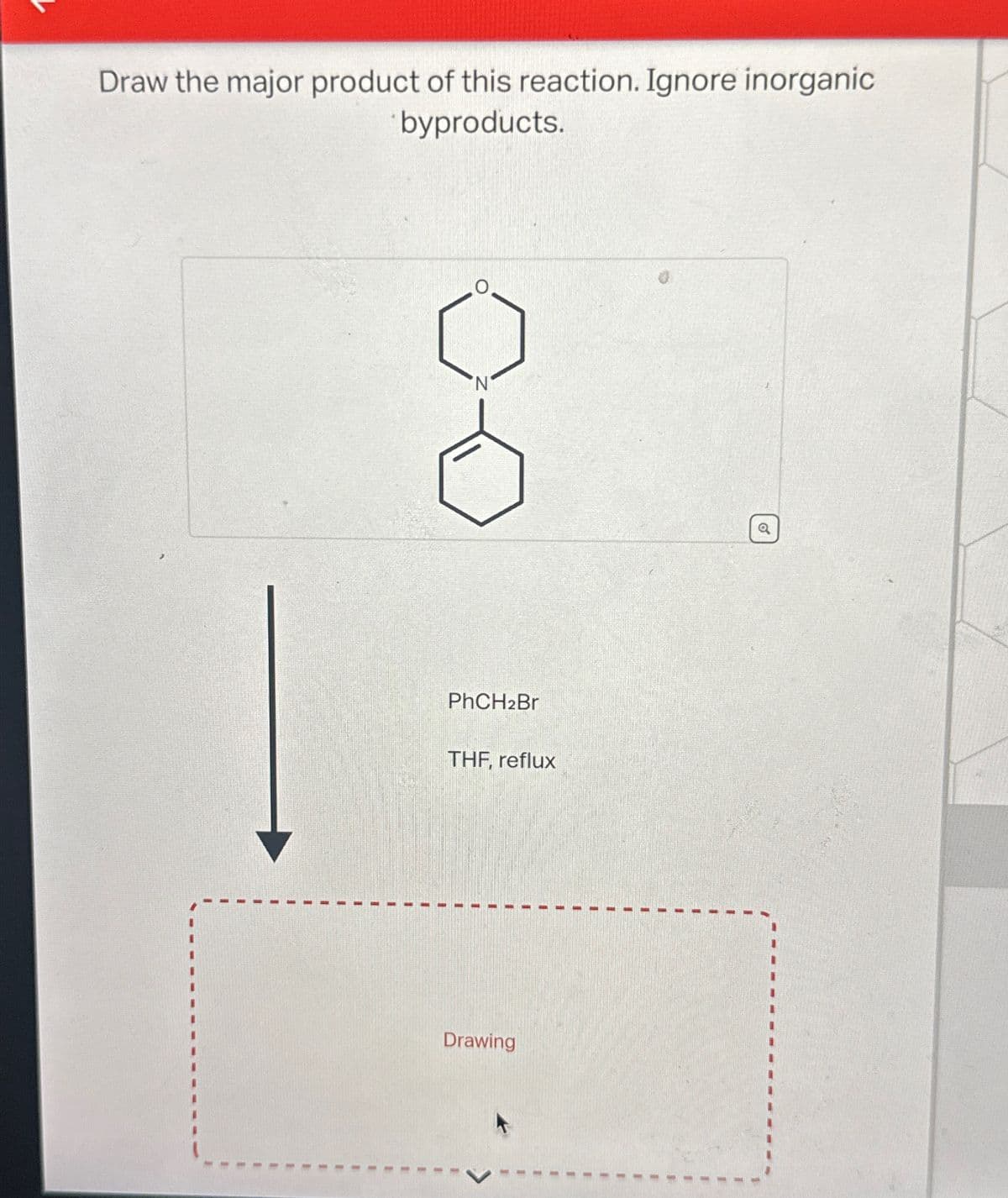 Draw the major product of this reaction. Ignore inorganic
byproducts.
a
PhCH2Br
THF, reflux
T
E
E
Drawing
E