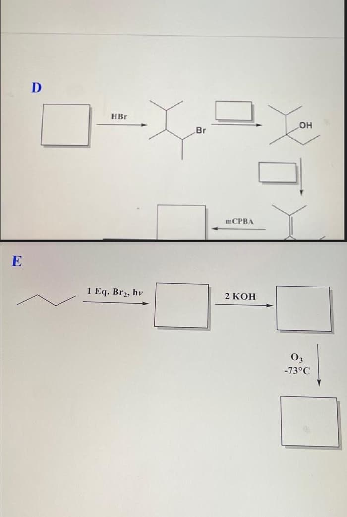 E
HBr
охра
I
Br
D
1 Eq. Br2, h
mCPBA
2 КОН
OH
03
-73°C