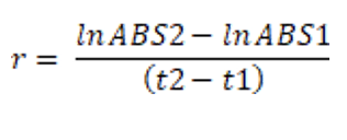 r =
In ABS2 In ABS1
(t2-t1)
