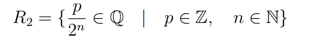 = {² €Q | PEZ, n=N}
{₁
2n
R₂ =
R2