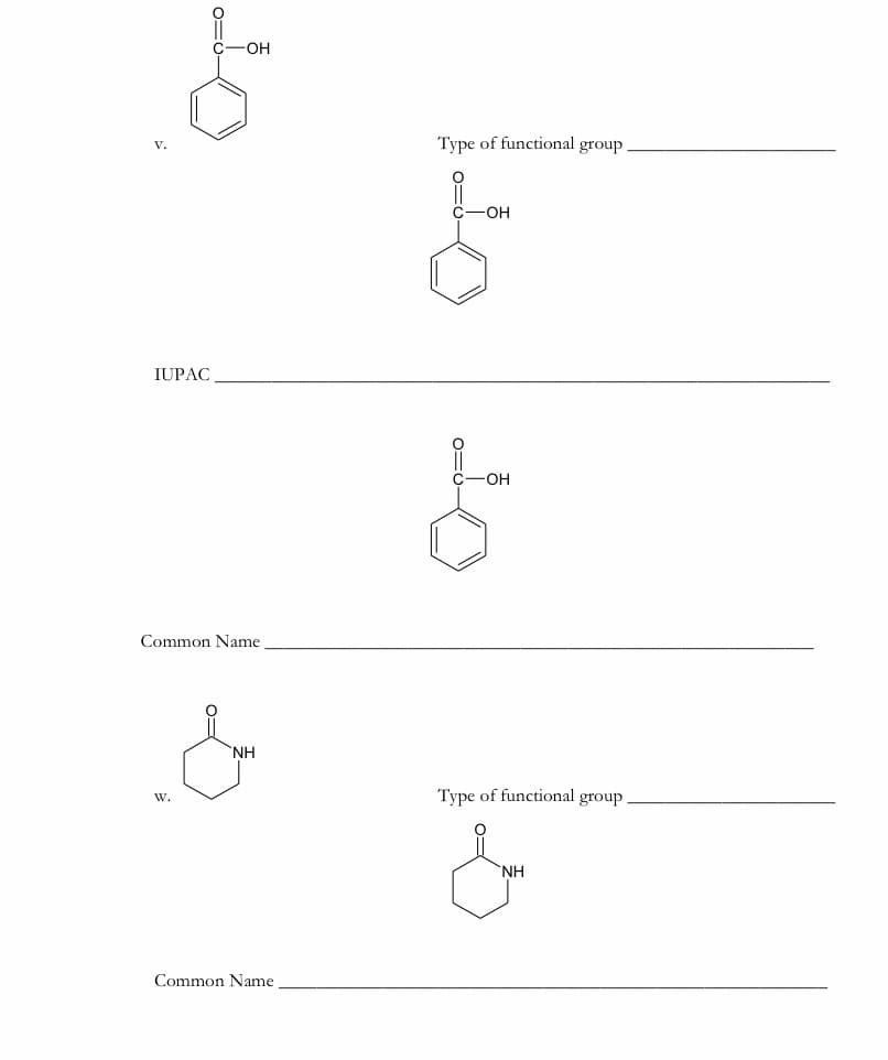 -O-
Type of functional group
C-OH
IUPAC
Common Name
NH
Type of functional group
w.
NH
Common Name
