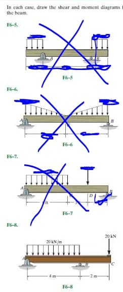 In cach case, draw the shear and moment diagrams
the beam.
F6-5
F6-5
F6-6.
F6-6
F6-7.
F6-7
F6-8.
20 N
20 kN /m
F6-8
