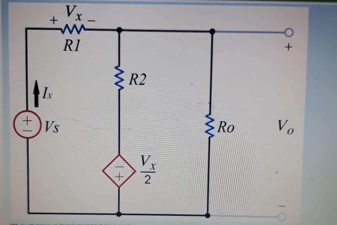 V
R1
R2
Ix
Vo
Ro
Vs
V,
