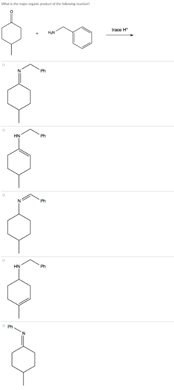 What is the major organic product of the following reaction?
D
D
o Ph
HN
HN
+
Ph
Ph
Ph
Ph
H₂N
trace H