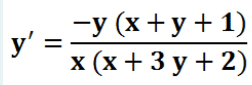 -у (х+у+1)
y'
x (х + 3у+2)
x+y
