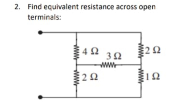 2. Find equivalent resistance across open
terminals:
4 Q
ww-
wwww.
