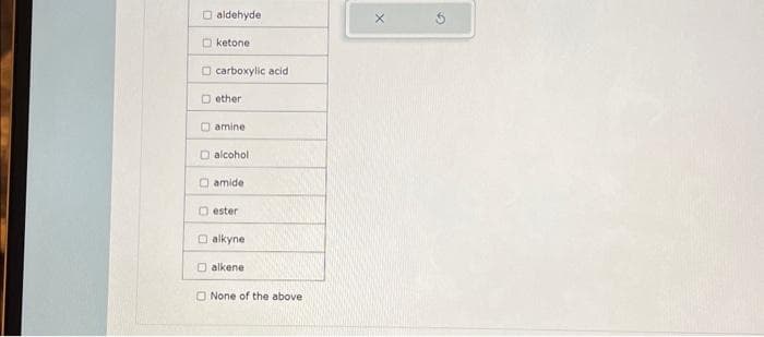 Examine the structure for the following compound, Check the box next to each functional group the molecule contains. Check all that apply.
HO
M
CH
Daldehyde
ketone
carboxylic acid
ether
OH