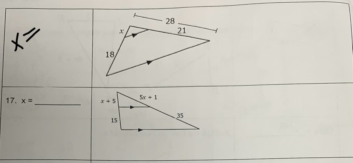 x=
17. x =
18
x + 5
15
X
51+1
28
21
35