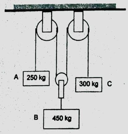 A 250 kg
300 kg| C
B
450 kg
