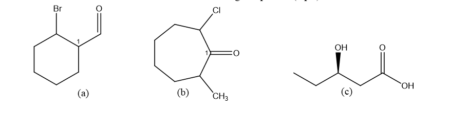 Br
CI
OH
O:
(а)
(b)
CH3
(с)
