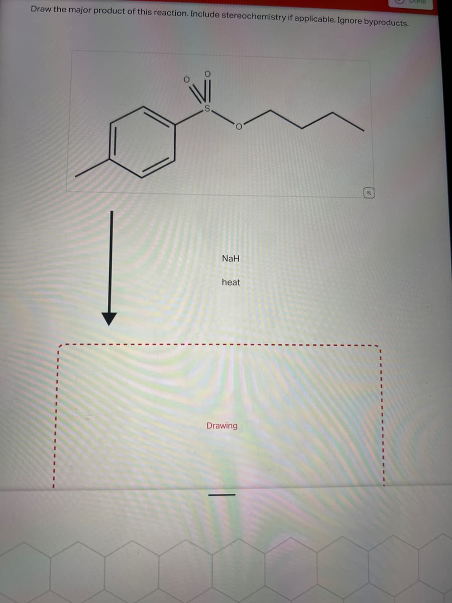 Draw the major product of this reaction. Include stereochemistry if applicable. Ignore byproducts.
I
1
I
O
NaH
heat
Drawing