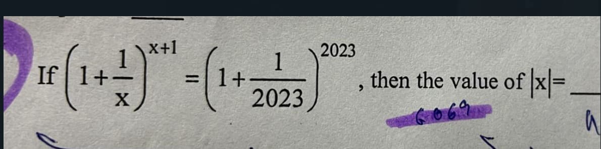 X+1
2023
1
+1
2023
If
|지-
then the value of
X
