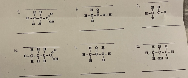 12:
Н Н
ТI
H-c-c-c
он
Н Н
НН Н
0
н-q-q-q-c
НН Н
он
g.
II,
НО
1 Н
H-0-0-0-Н
.
H
но н
Н-С-С-С-Н
.
1
в
н
9.
12.
В Н
ТТ
Н-c-С-0
.
H
Н Н Н
...
н-с-с-с-н
ТТТ
Н ОН Н