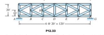 20
B
D E
-6 @ 20'= 120-
P12.33
