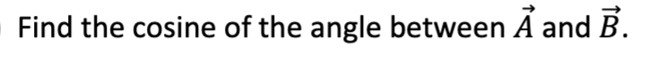 Find the cosine of the angle between A and B.