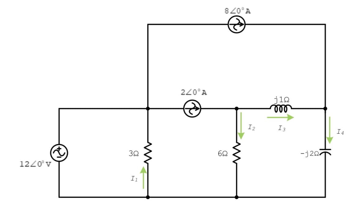 8 20°A
220°A
jia
ll
I2
I3
I4
62
-j22
1220°v
I1
