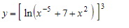 y= [ ln(x¯³ +7+x² ) ]³